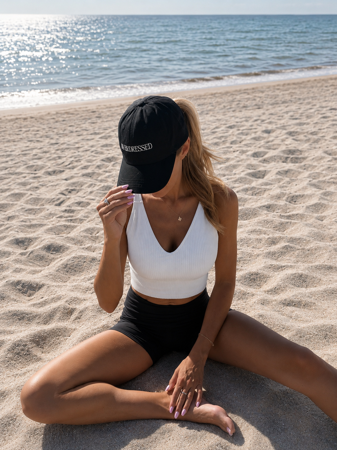 Women’s Overdressed embroidered cap styled with casual outfit