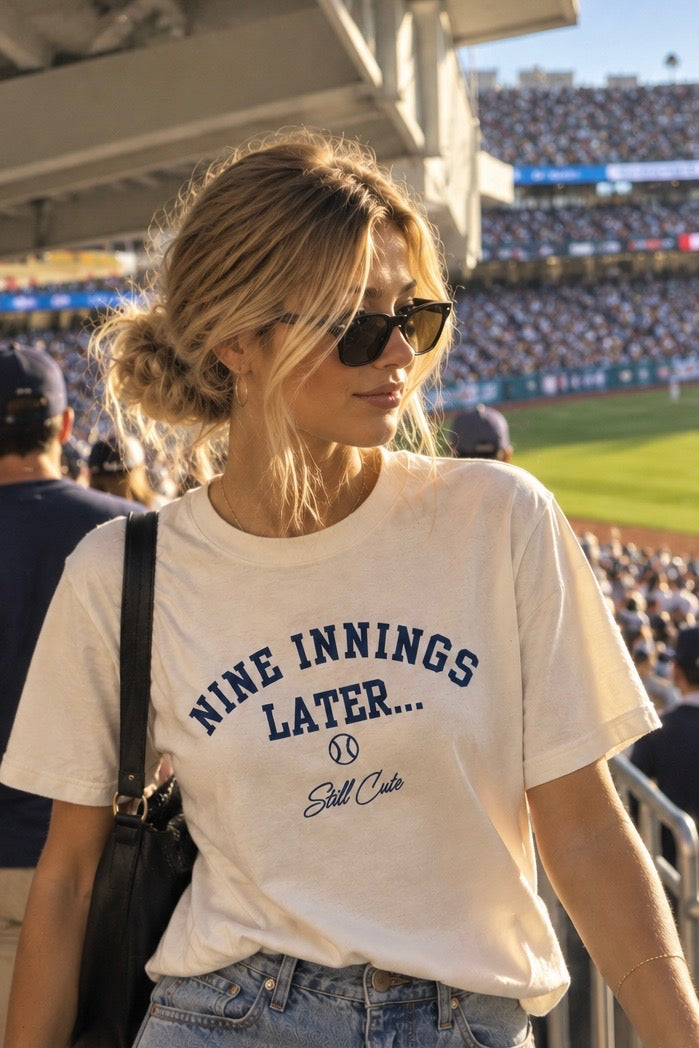 Nine Innings Later Heavyweight Tee – Cream/Navy