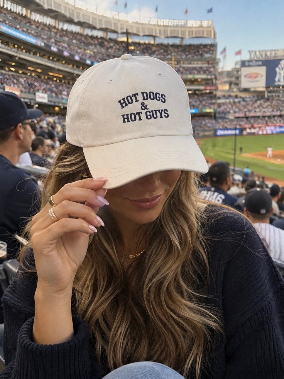 Hot Dogs & Hot Guys Cap – White/Navy